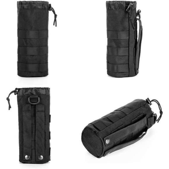 2 Molle Pouch Water Bottles Pouch Bag, Tactical Drawstring Molle Water Bottle - Picture 2 of 7